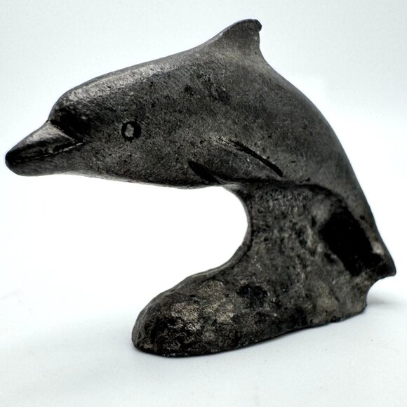 Set Of 7 Dolphin Figurines Glass Stone Resin Vtg Sea World Bottlenose - Picture 8 of 14